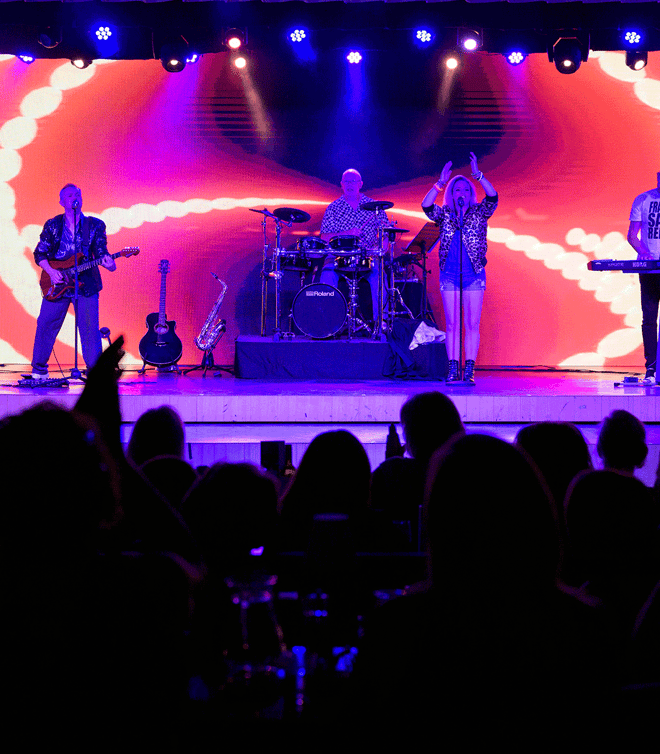 Band performing live