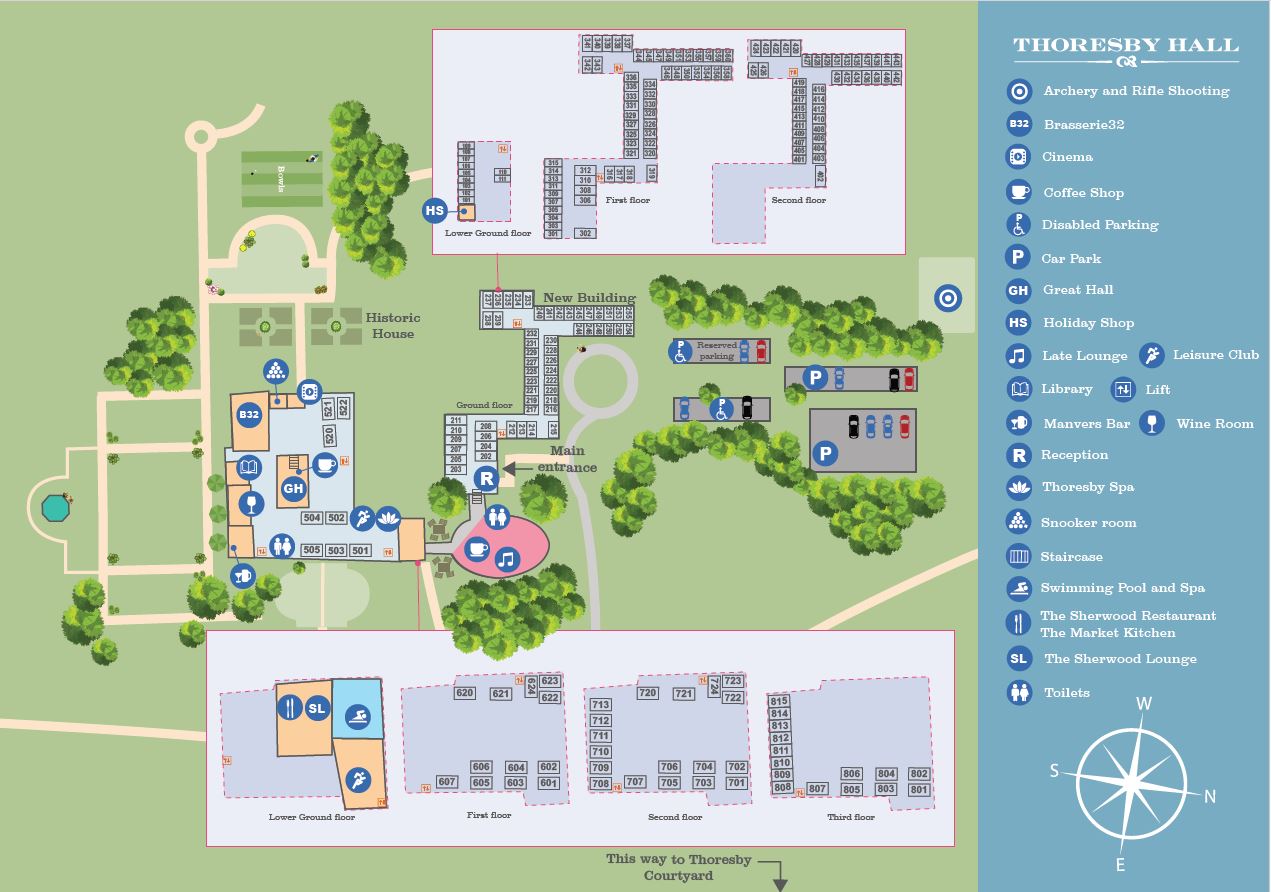 Thoresby Hall Hotel map