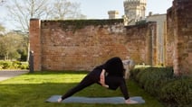 Join Carlie Barlow for a rejuvenating yoga session at Warner Hotels wellness retreat.